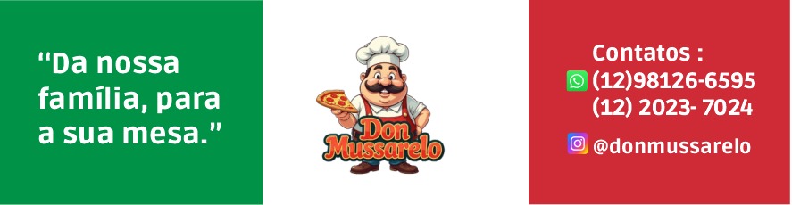 Banner promocional da Pizzaria Don Mussarelo em São José dos Campos