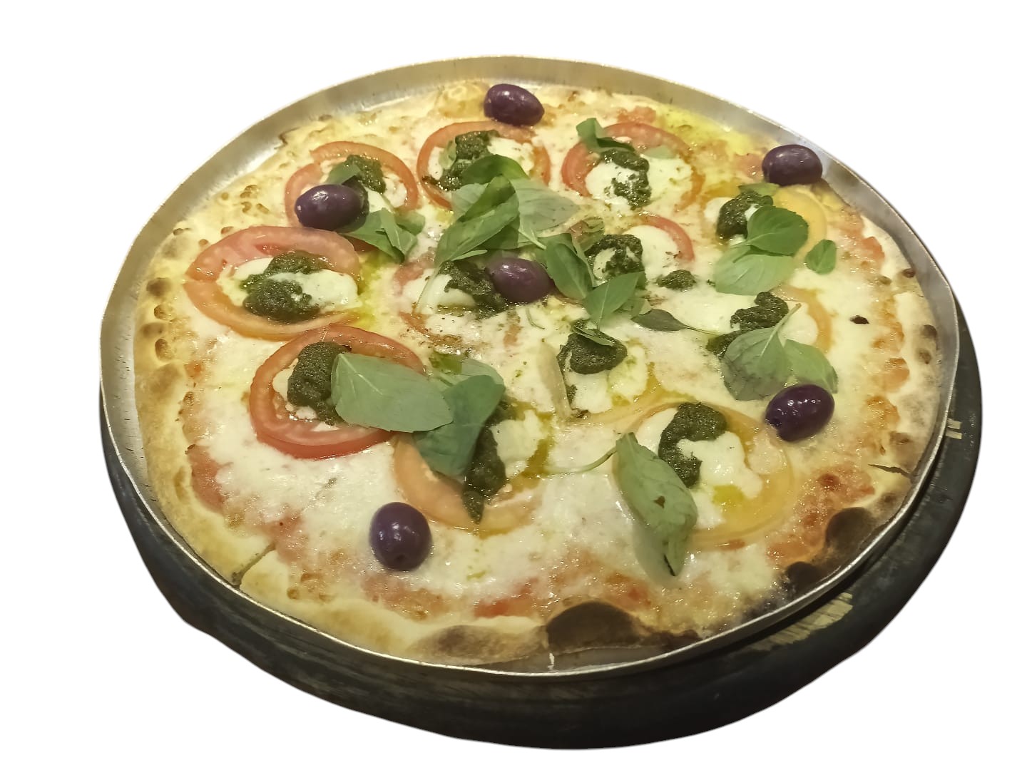 Pizza de Operazione Margherita com pesto e ricota - Especial Don Mussarelo